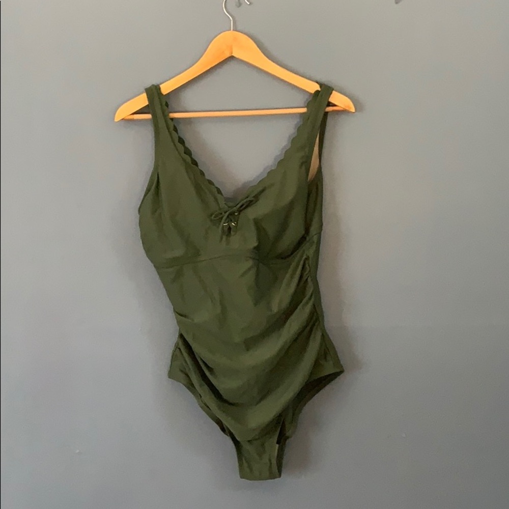 Merona Target Army Green One-Piece Swimsuit